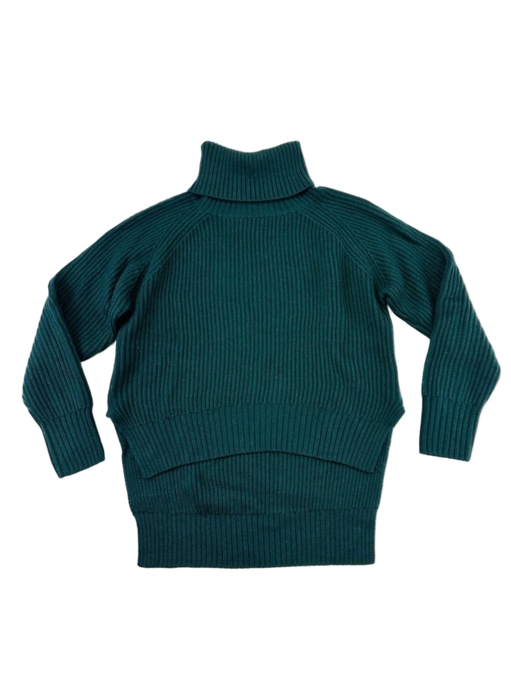 Aritzia Wilfred merino wool turtleneck sweater Size XS hi low hem pine green